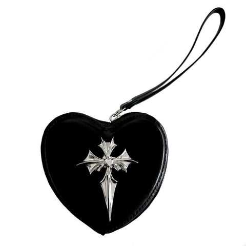 black heart bat wristlet