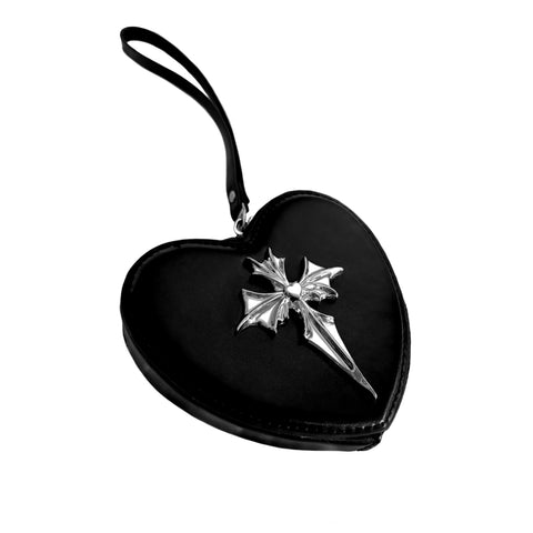 black heart bat wristlet