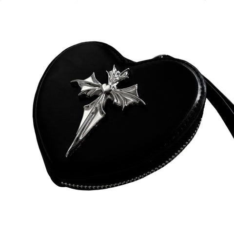 black heart bat wristlet