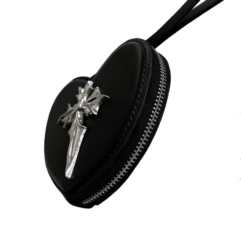 black heart bat wristlet