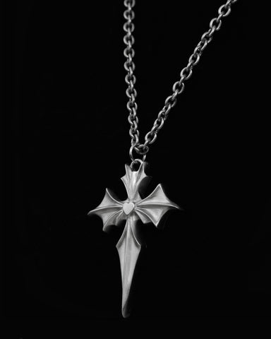 bat cross pendant